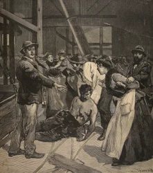 Eksplozja gazu opałowego w kopalniach w Saint-Etienne, z "Le Petit Parisien", 20 grudnia 1891 r.
